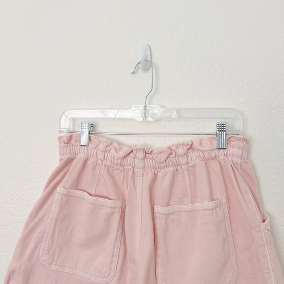 [American Eagle Outfitters] Pink High Rise Paperbag Elastic Waist Denim Shorts 6 - Picture 3 of 8